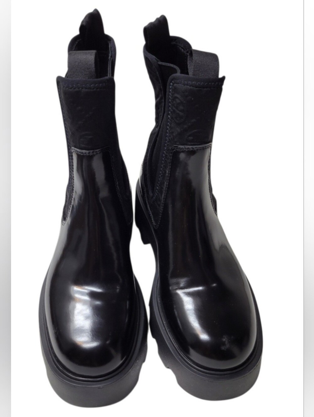 Tory Burch T Monogram Chelsea Black Boots Size 9
